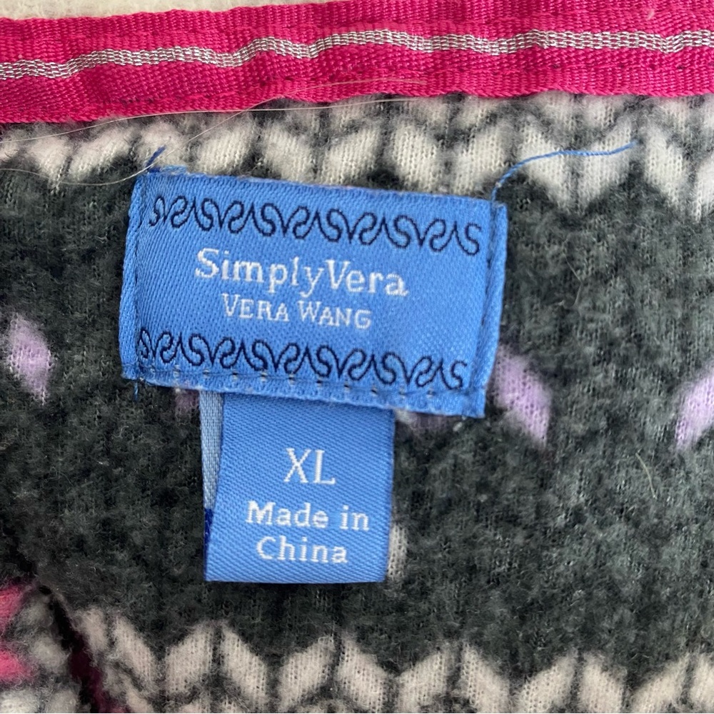 Woman's Pajama Hooded Poncho Simply Vera Wang Soft Fleece Size XL Lounge - Picture 8 of 12